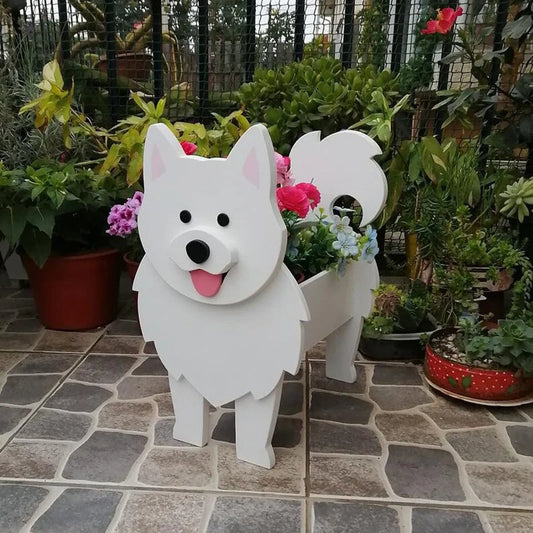 Dog-shaped planter