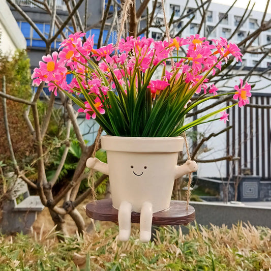 Resin Smiling Plant Pot